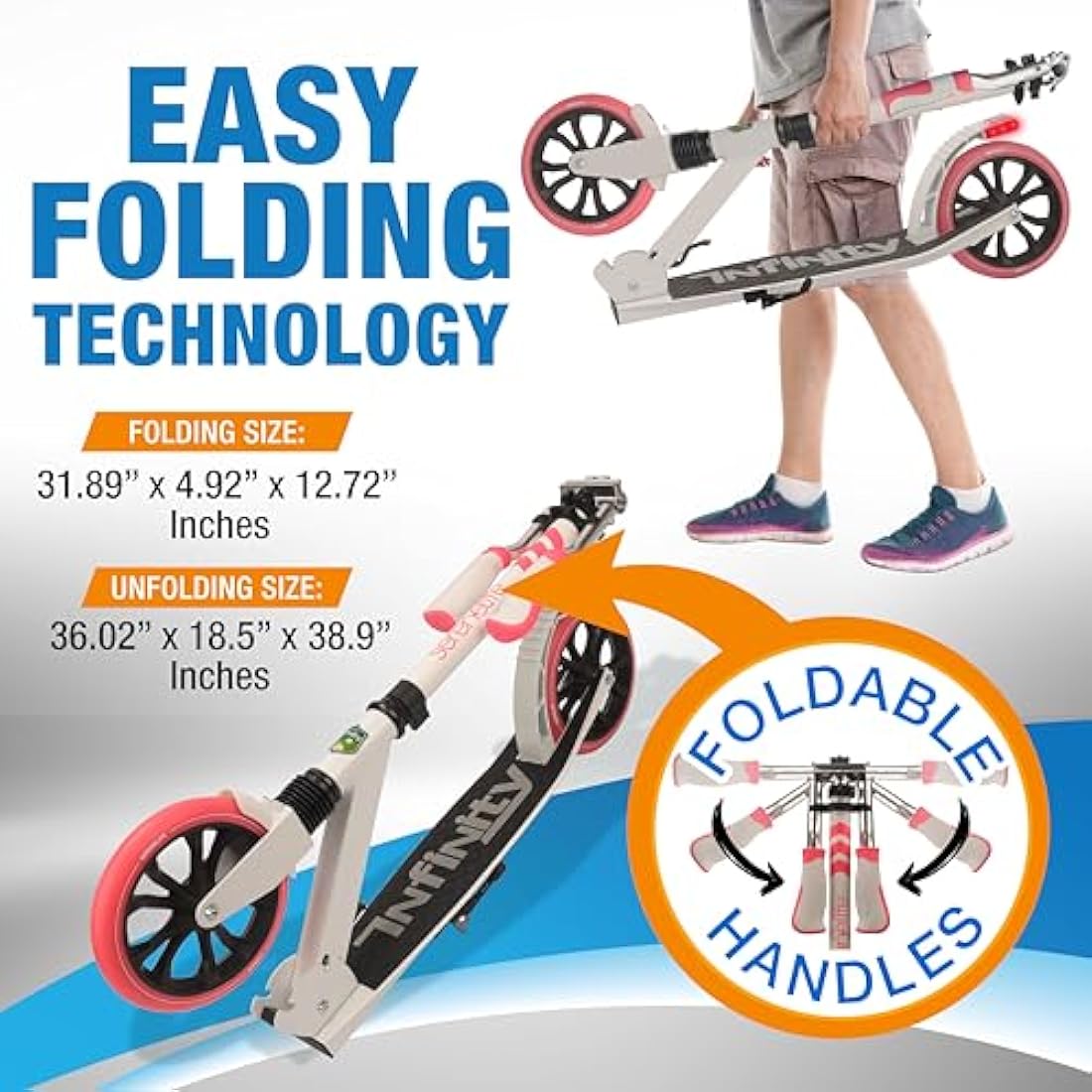 SereneLife, Kick Scooters, Scooter, Kids Scooters, Scooter for Kids Ages 8-12, Girls Scooter, Boys Scooter, Stunt Scooters for Teenagers 11-15, Folding Kick Scooter, Adult Scooters with Big Wheels