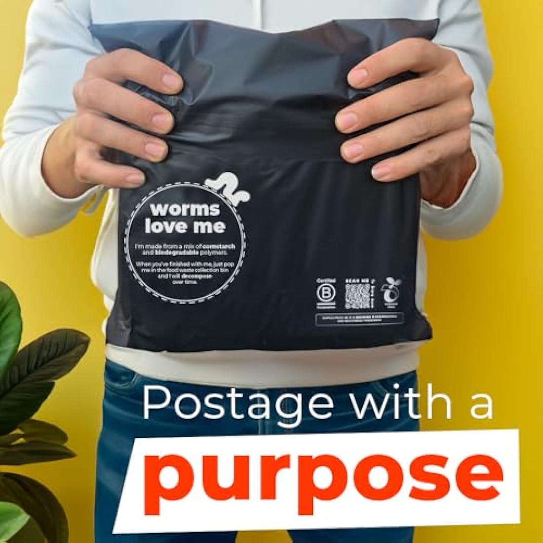 Simplelifeco UK Eco Friendly Compostable Mailing Bags (Small: 9 x 12”, Pack of 25) - Compostable Mailers - Postage Bags - Eco Friendly Packaging