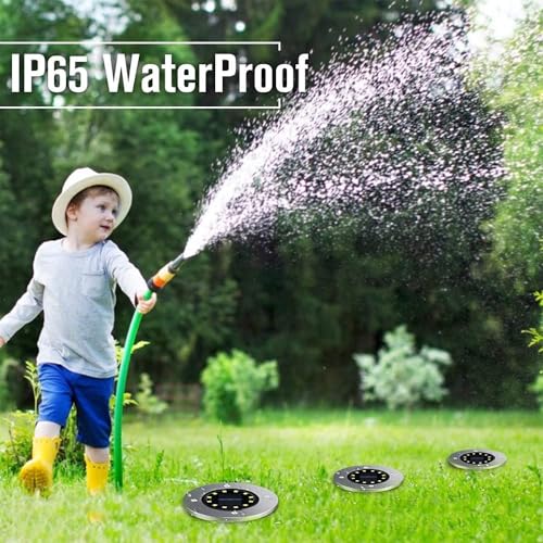 Bzavor 12 Solar Floor Lights Outdoor 12 LEDs Solar Lights with Upgrade Solar Panel Garden Light Solar Lamp Solar Spotlight Decoration for Lawn,