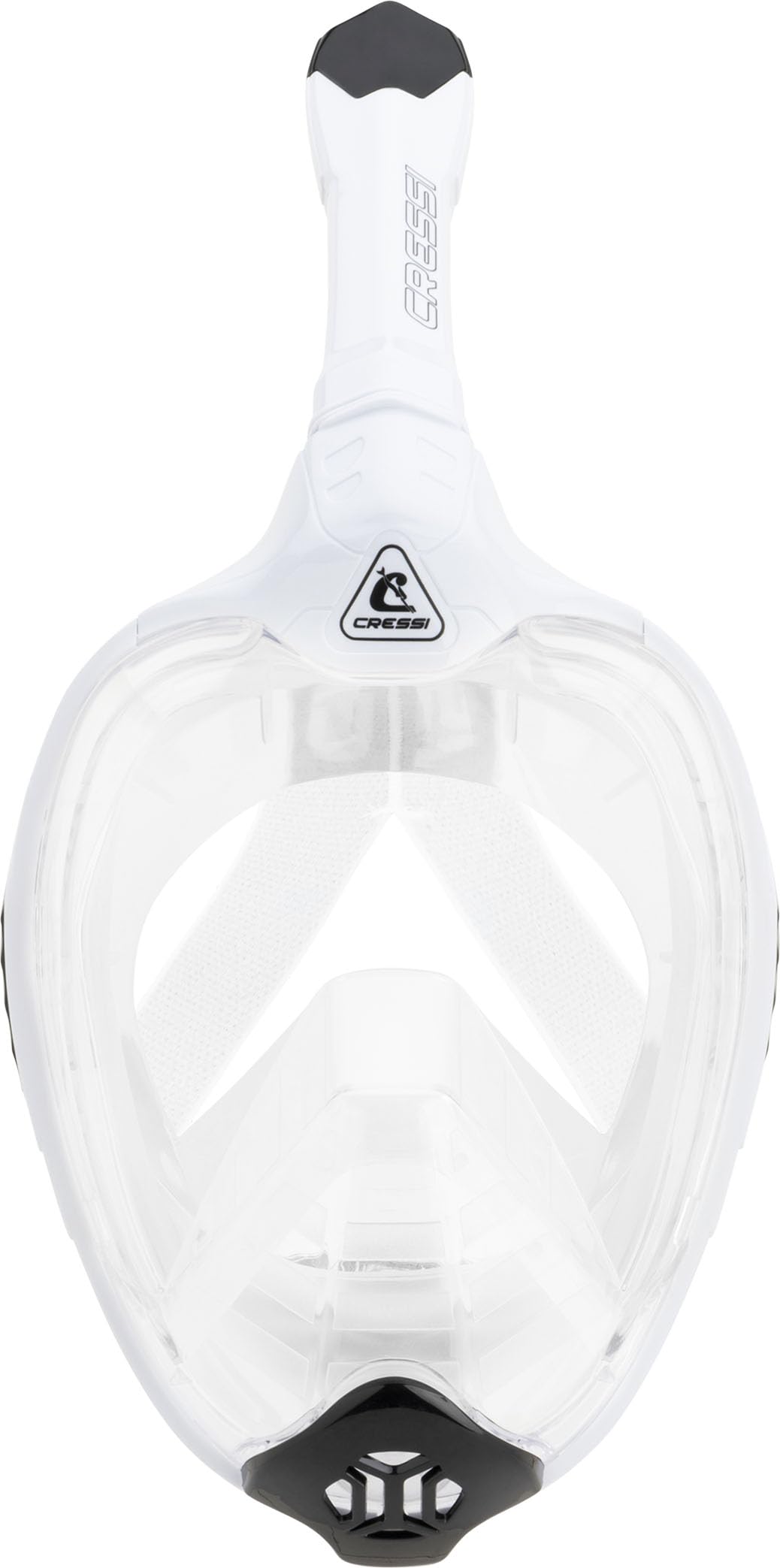 CRESSI Bali Full Face Mask White/Black L/XL - Unisex Integral Snorkel Mask, Anti Fog Clear Lens, 100% Silicone, Dry Snorkel with Float Valve, Action