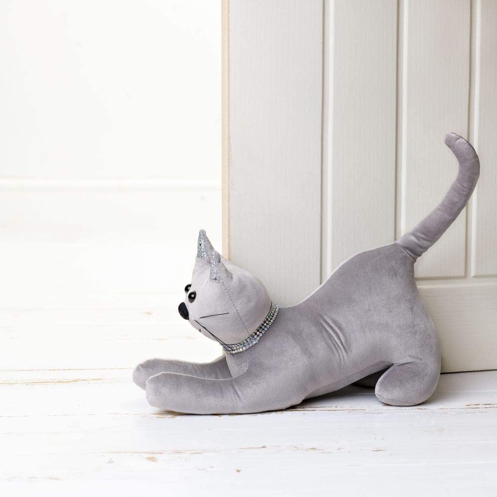 HESTIA Silver door stopper with rhinestones