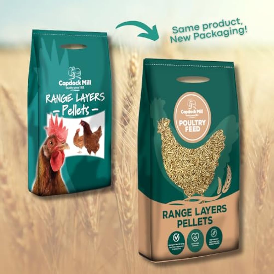 Copdock Mill Range Layers Pellets Chicken Feed 5kg – Food for Hens and Laying Poultry, Ducks, Geese, Bantams – 100% Natural Pellets
