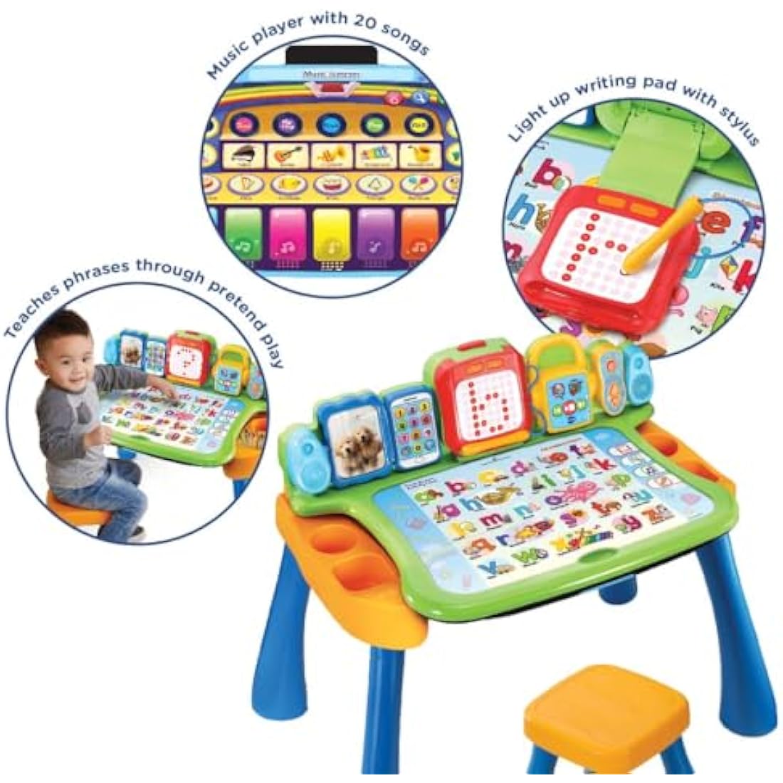 VTech Touch and Learn Activity Table - Musical Kids Desk with Letters, Phonics, Numbers, Music, Shapes, Animals and More - ages 3, 4 & 5 Year Olds, English Version