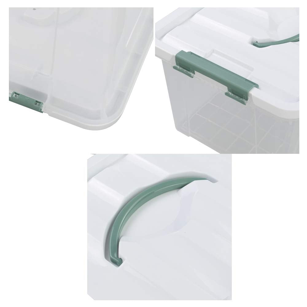Gloreen 5L Multipurpose Plastic Lidded Storage Boxes with Handle, 6 Packs