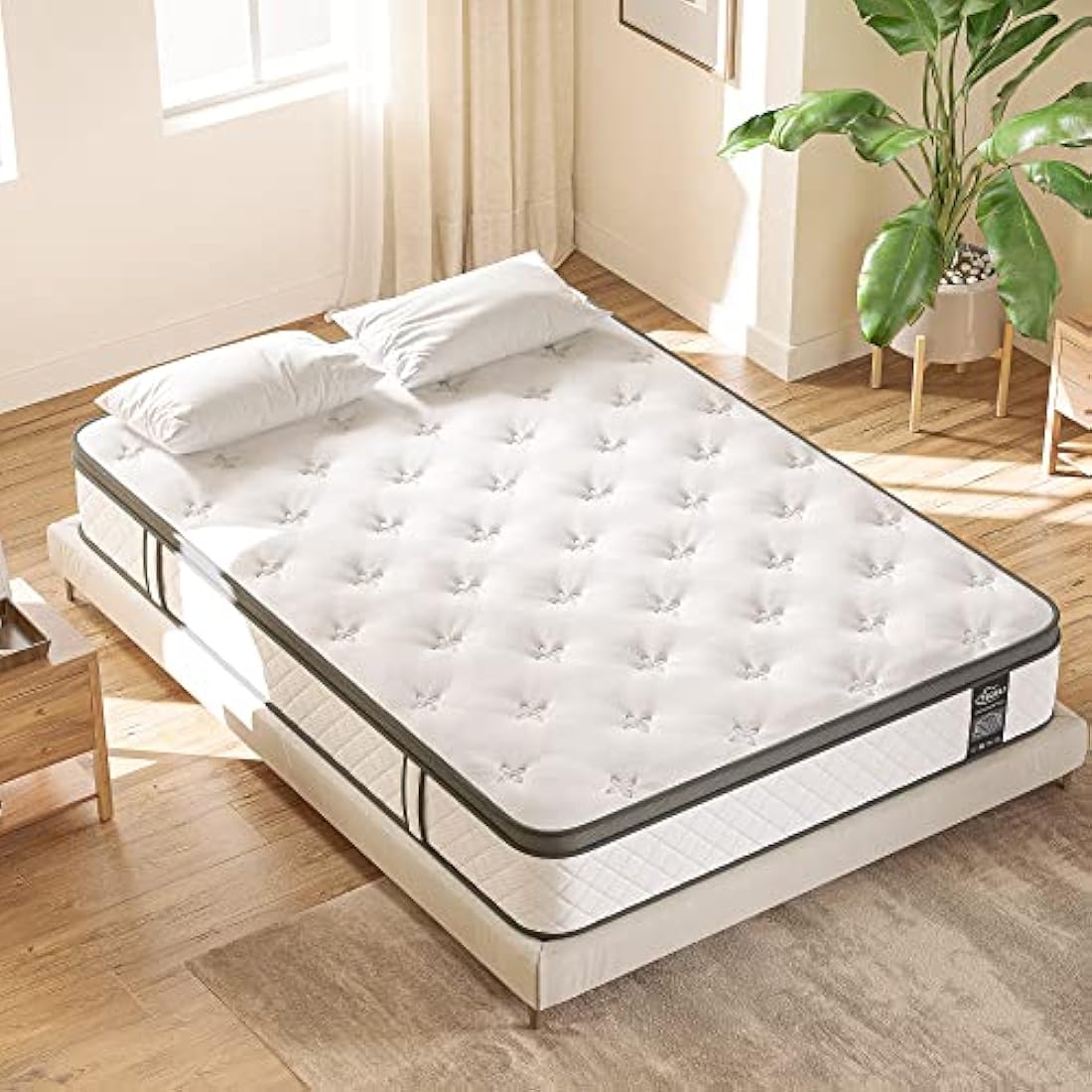 TeQsli 3FT Single Mattress 10 Inch Gel Memory Foam Pocket Spring Hybrid Mattress Medium Firm Orthopedic - Edge Support & OEKO-TEX Certified in a Box 90x190x25cm