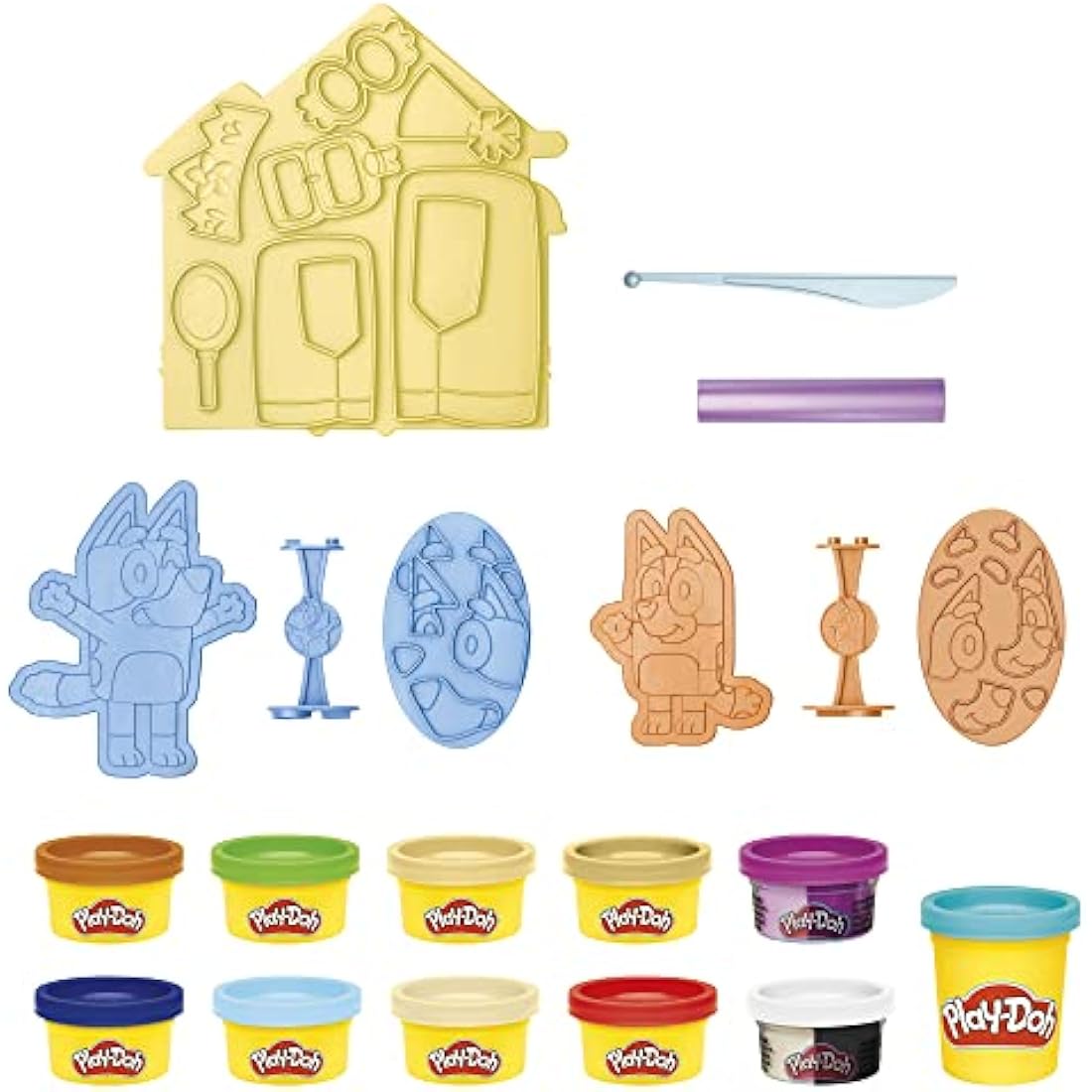 Play-Doh Bluey Make ’n Mash Costumes Playset for Toddlers, Non-Toxic Modelling Compound Set with 11 Cans, Creative Toys for 3+ Year Old Kids