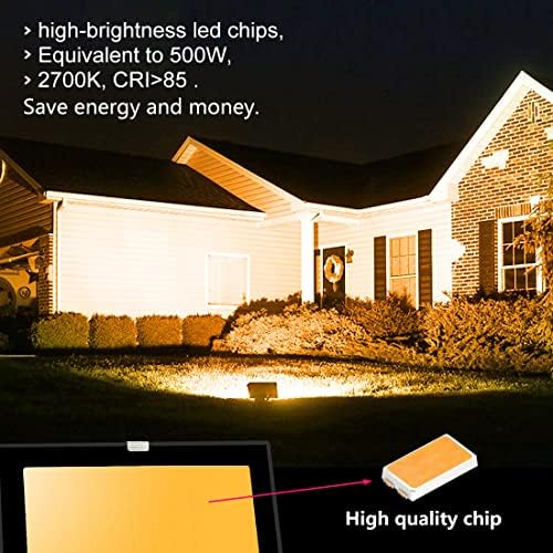 Bhochy LED Floodlight Outdoor 500W Equivalent, Smart RGB Flood Lights with APP, Colour Changing- Timing - Scene - IP66 Waterproof, UK Plug, 1 Pack
