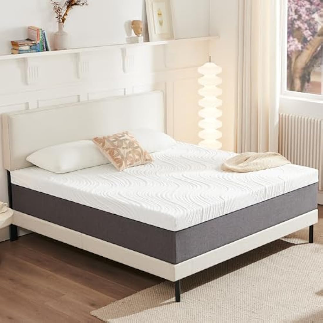 Twirest Mattresses, 22cm Double Mattresses with Memory Foam and Anti-mite, Breathable, Removable Carved Cover, Mattress in a Box, Edges Support for Sleep Supportive(135x190x22cm)