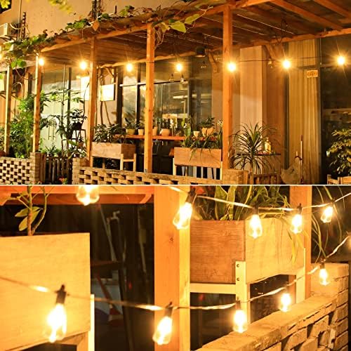 Zuske Garden String Lights Outdoor, 30M Festoon Lights Mains Powered with 50+3 ST38 Shatterproof Bulbs, Waterproof IP65 Patio Lights for Outside Yard Gazebo Backyard Terrace Party Porch(Warm White)
