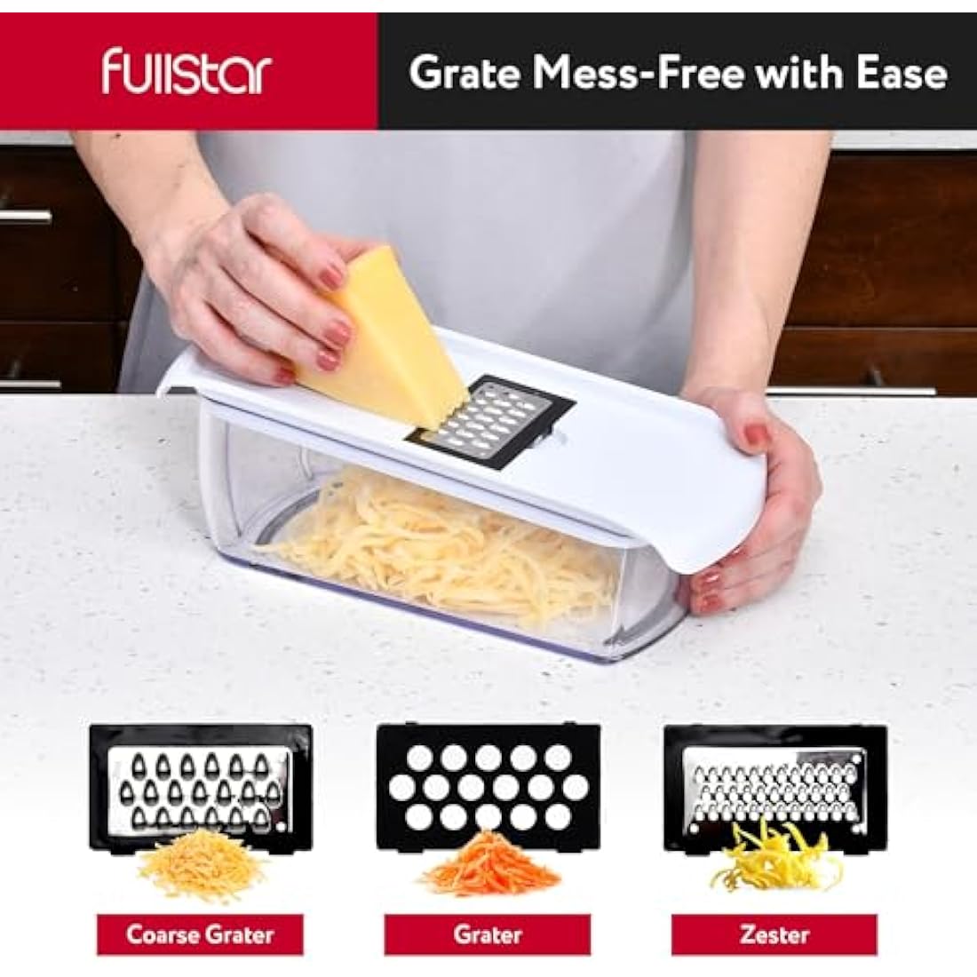 Vegetable Chopper & Mandoline Slicer with Container - Veggie Onion Salad Food Cutter Dicer - Julienne & Wavy Slicer - Grater Zester - Kitchen Tools Gadgets - Home Essentials (8-in-1 PRO White)
