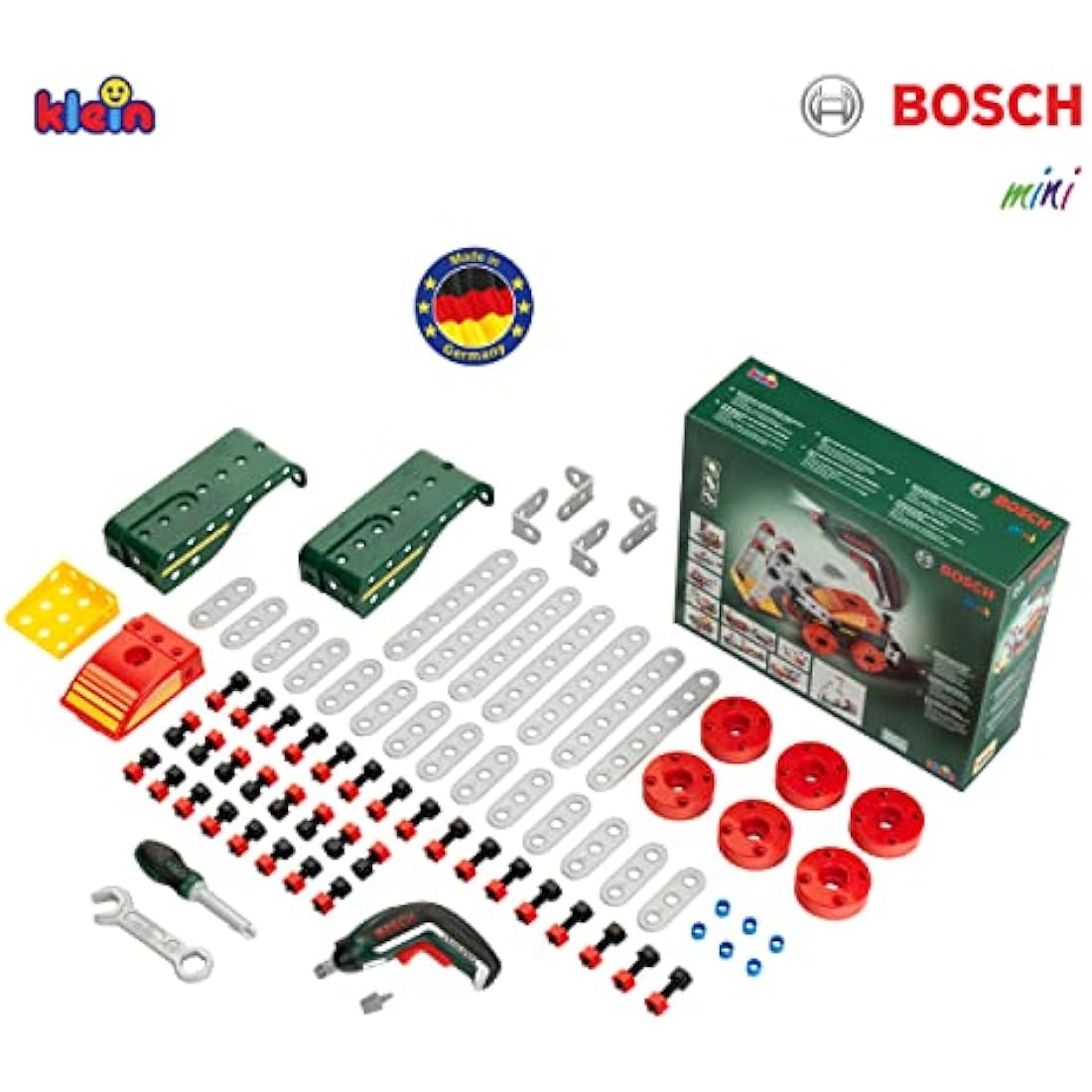 Theo Klein 8497 Multi-Tech Construction Set with Bosch Ixolino I 107 Components I Battery-Powered Ixolino with Light and Sound I Dimensions: 32 cm x 27 cm x 9.5 cm Multi - Colored