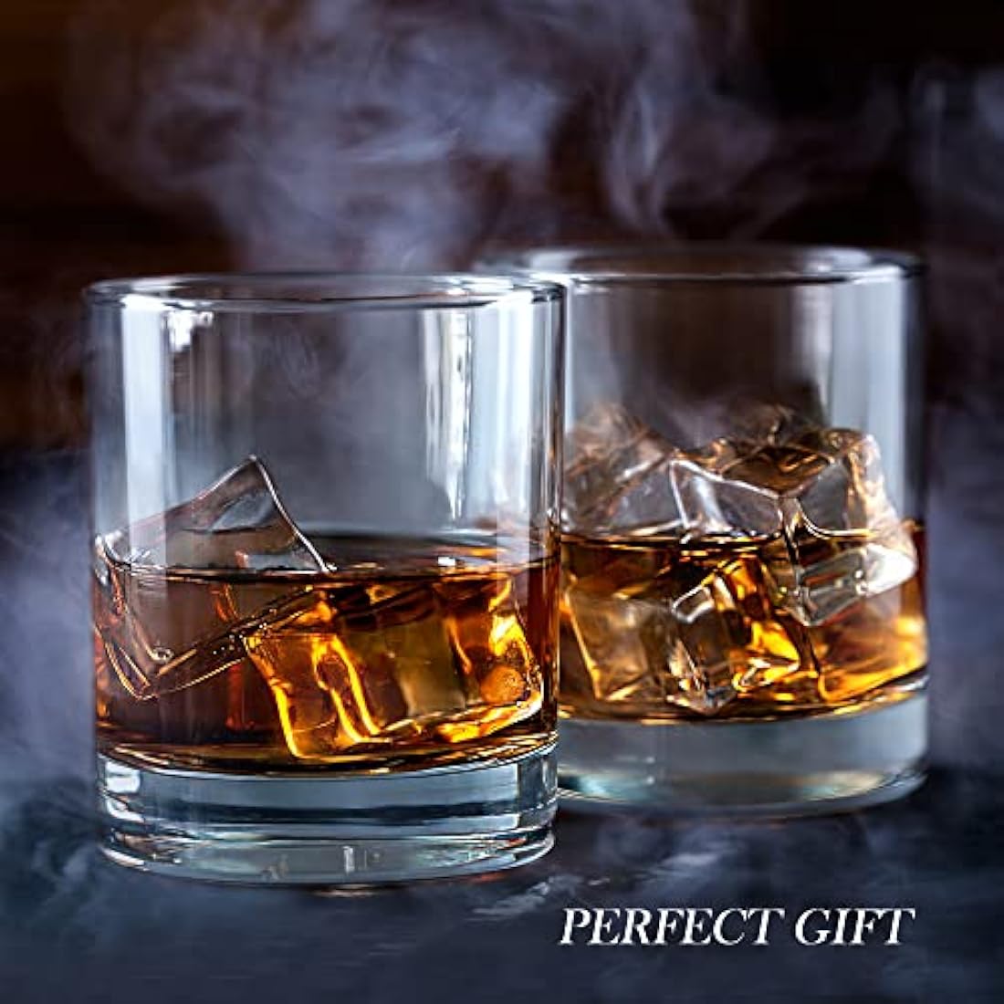 CRYSTALIA Luxury Whiskey Glasses Set of 6, 100% 305ml Heavy Base Tumbler Glasses, Old Fashioned, Bar Drinking Glasses for Whiskey and Irish Whisky