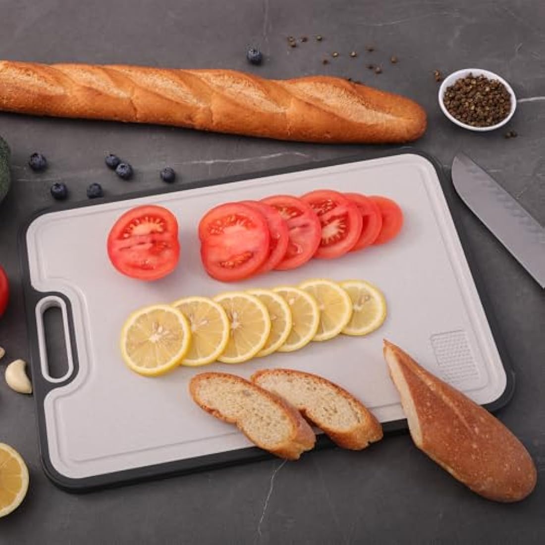 Titanium Cutting Board, Double Side Titanium Chopping Board for Kitchen, Non Slip Large Cutting Boards for Meat Fruit, Vegetable 38.5x26.5cm