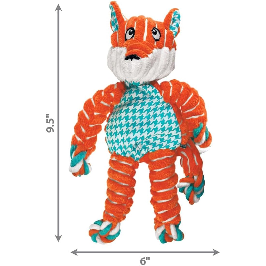 KONG - Floppy Knots Fox - Internal Knotted Ropes and Minimal Stuffing for Less Mess - For Small/Medium Dogs