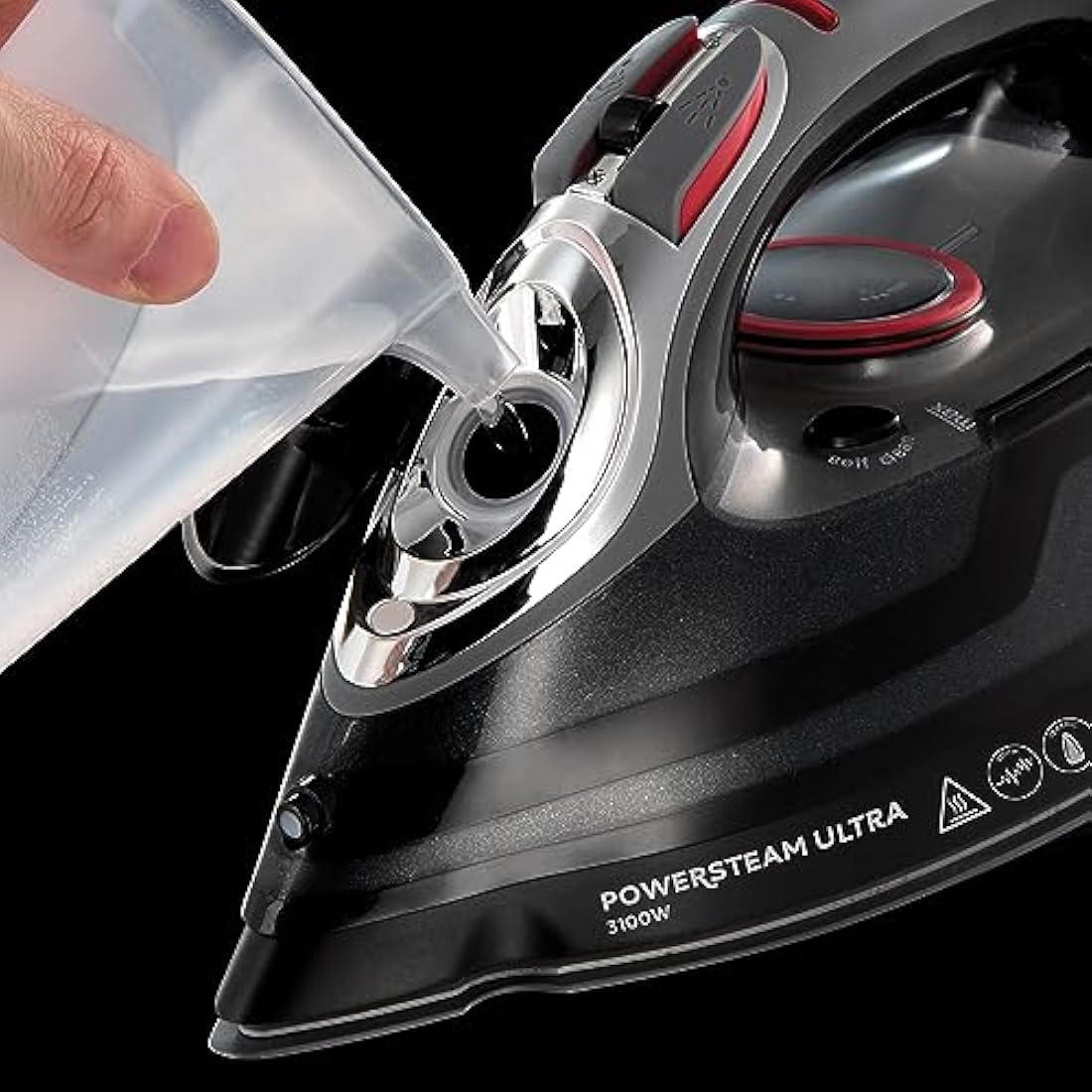 Russell Hobbs Steam Iron [3100W, 210 g/min extra steam boost, 70 g/min steam] Power Steam (350ml, ceramic soleplate, self-cleaning & spray water function, anti-limescale, drip stop) 20630