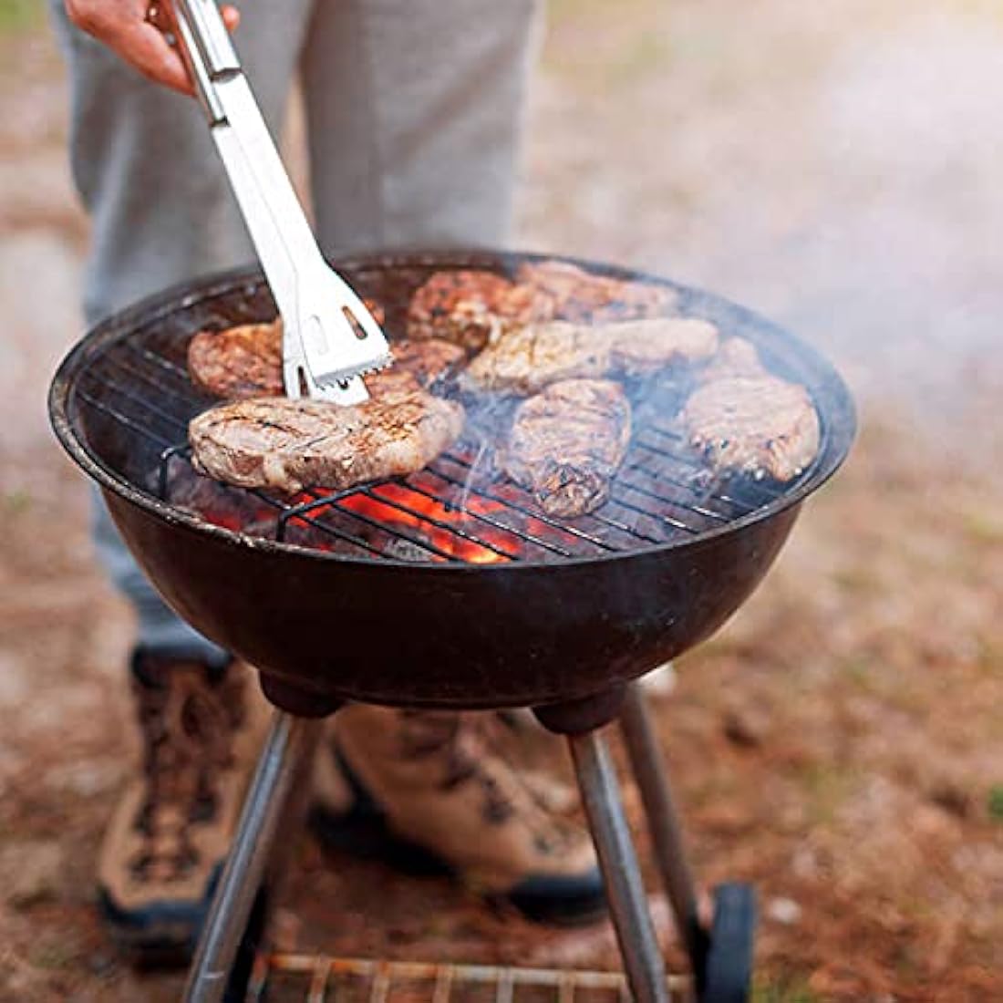BBQ Utensil Set Stainless Steel Professional Barbecue Accessories Grill Tool with Bag Easy to Carry (9)