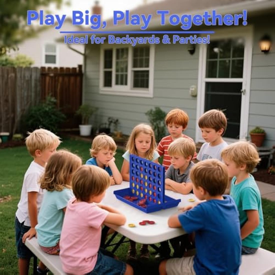 Pup Go Big Size 4 in a Row Board Game for Kids Ages 3-8, Perfect Educational Family Garden Games for Boys & Girls, 2 Player Strategy Game with 6 Spare Discs, Foldable Design (Big Size)
