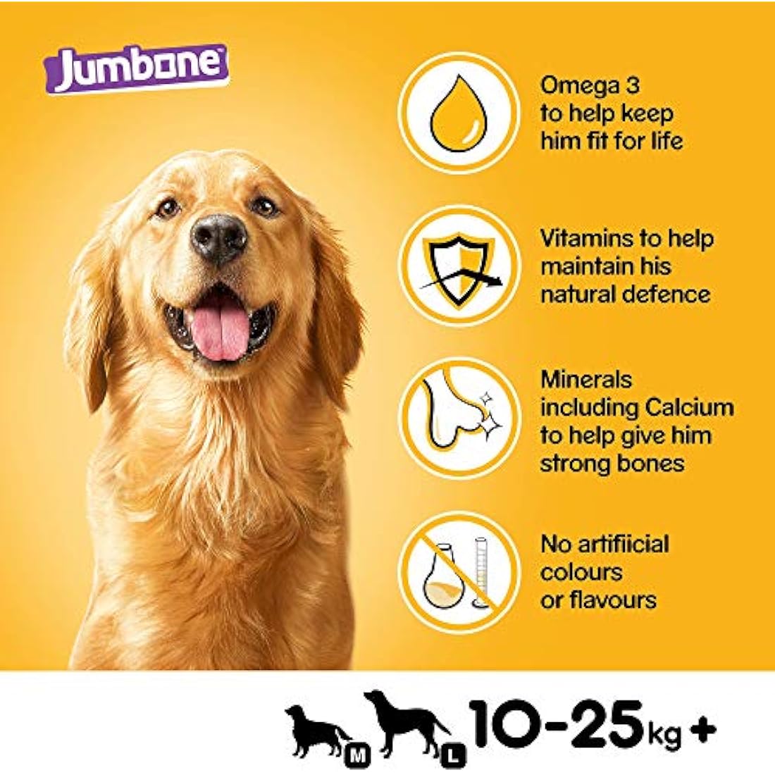 Pedigree Jumbone - Medium Adult Dog Treats with Beef and Poultry Flavour, 24 Chews 180 g