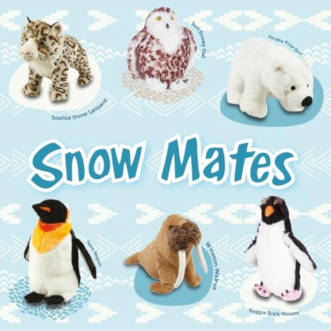 Animal Instincts Snow Mates Winston Walrus, Squeaky Soft Plush Chew Companion Dog Toy - Small