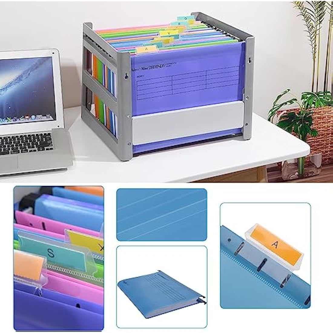 Suspension Files, MerryNine 15PCS Polypropylene Filing Cabinet Suspension Files with Tabs and Card Inserts for School Home Work Office Organization **Check Size Before Ordering ** (Bule, A4)