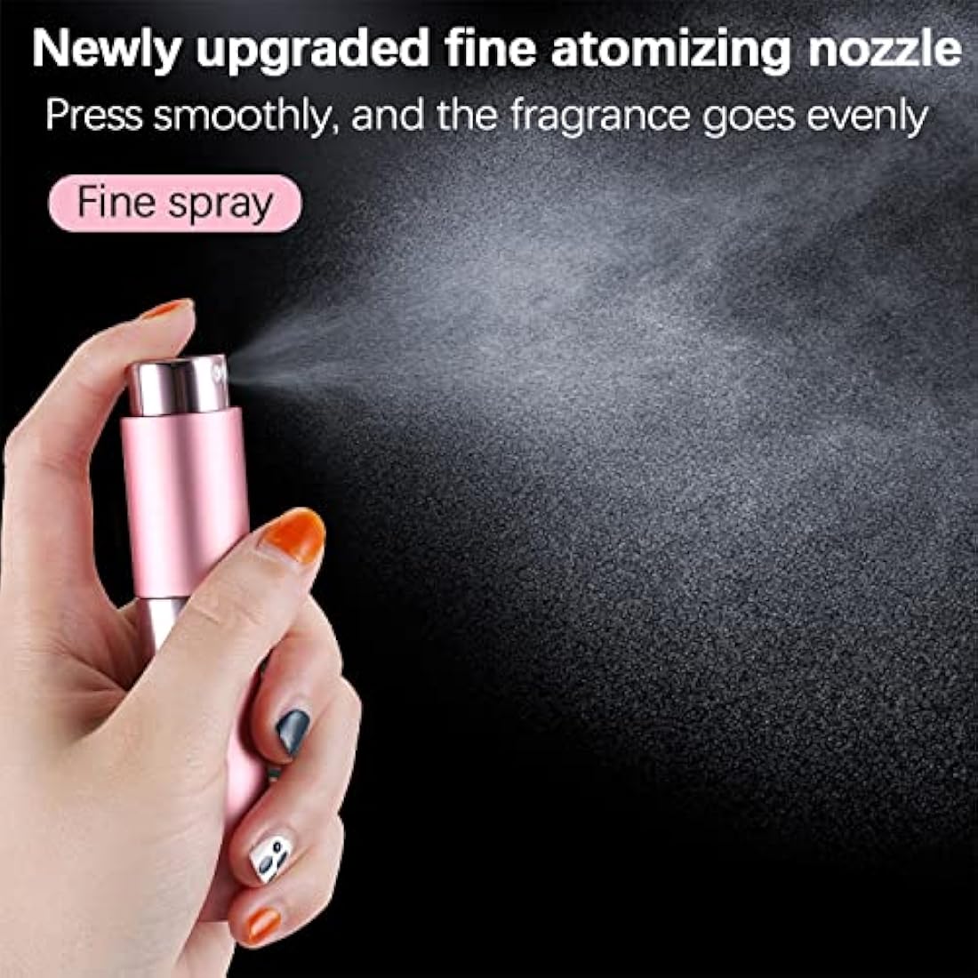 SONGQEE 8ml Travel Perfume Atomiser Refillable, Mini Refillable Perfume Bottle Aftershave Spray Bottle, Upgraded Perfume Atomizer Perfume Pod and Refill Pump for Outdoor Traveling (Black+1 Dropper)