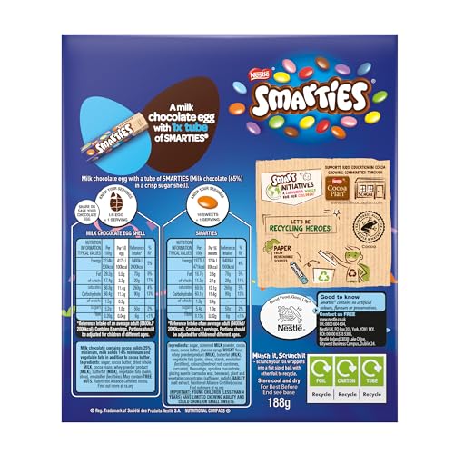 Smarties Milk Chocolate Large Easter Egg 188g