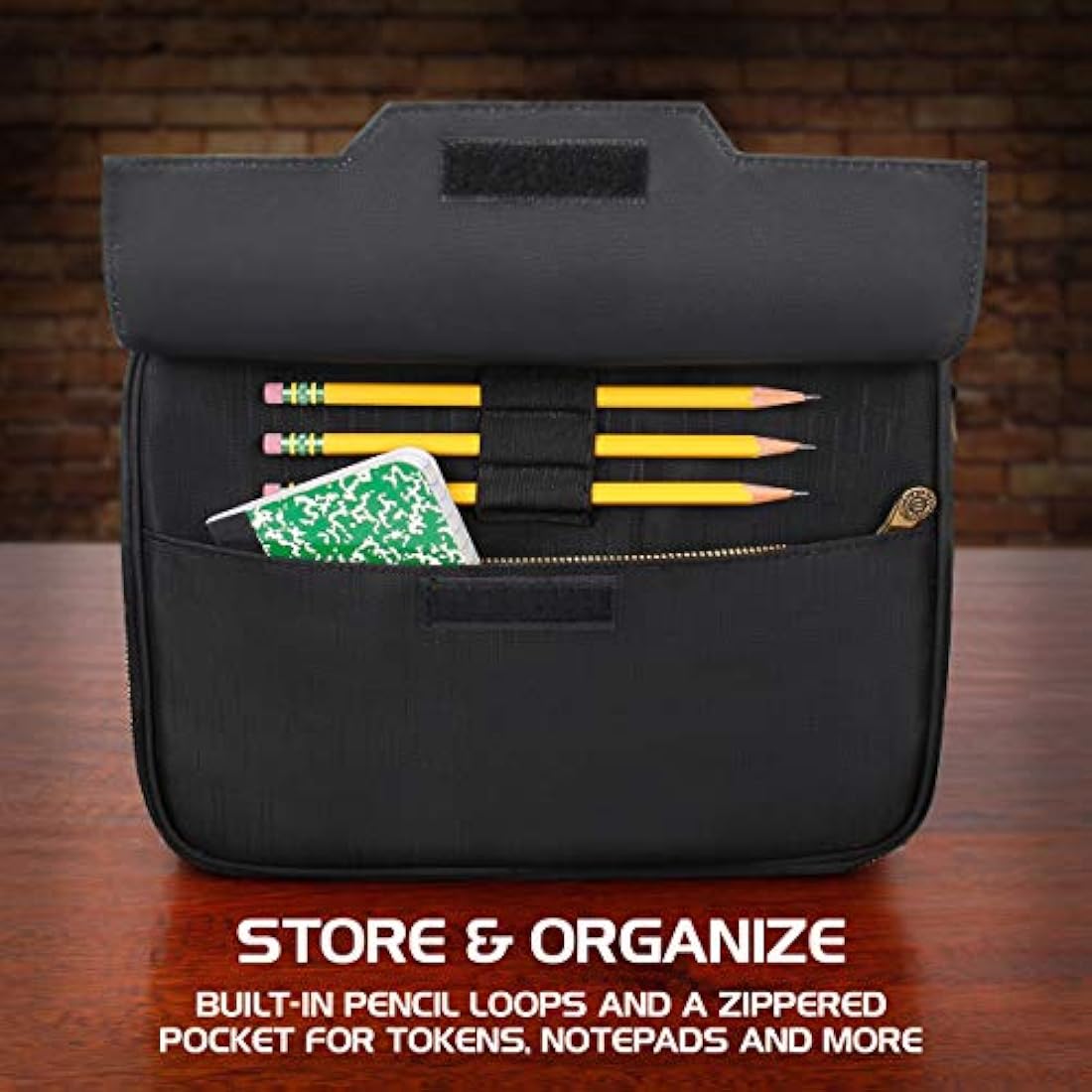 ENHANCE MTG Card Box Storage Case - Deck Holder Card Carrying Case Compatible with Magic MTG Cards, Pokemon Trading Cards, Cards Against Humanity, & Other Card Games - Includes Pencil Loops & Pockets
