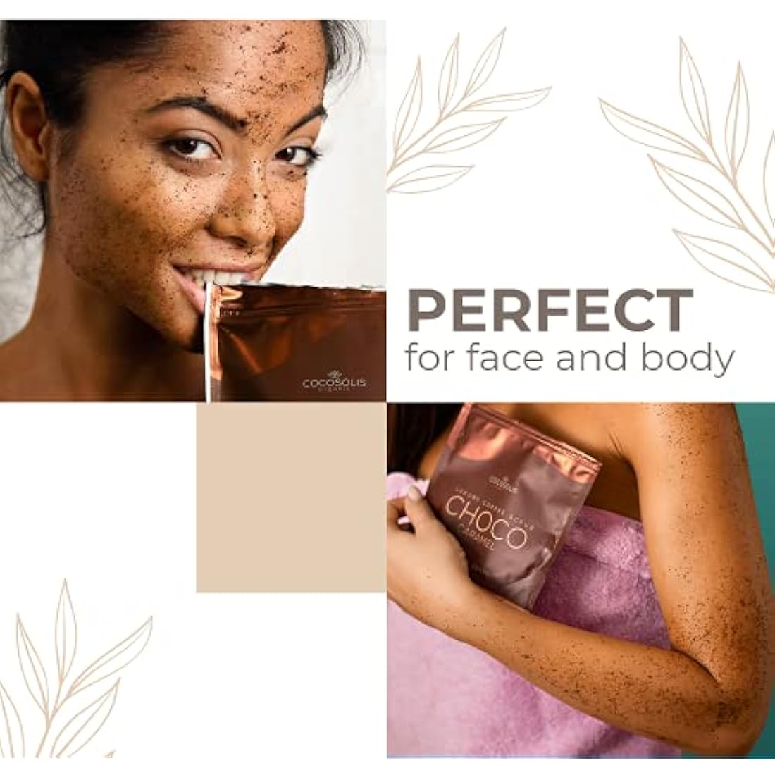 COCOSOLIS Luxury Coffee Scrub | Luxurious Box With 4 Natural, Organic Scrubs for Your Face & Body| Smoothes Skin Imperfections| Intensely Hydrates and Nourishes | Leaves The Skin Elastic (280g/9.8 OZ)