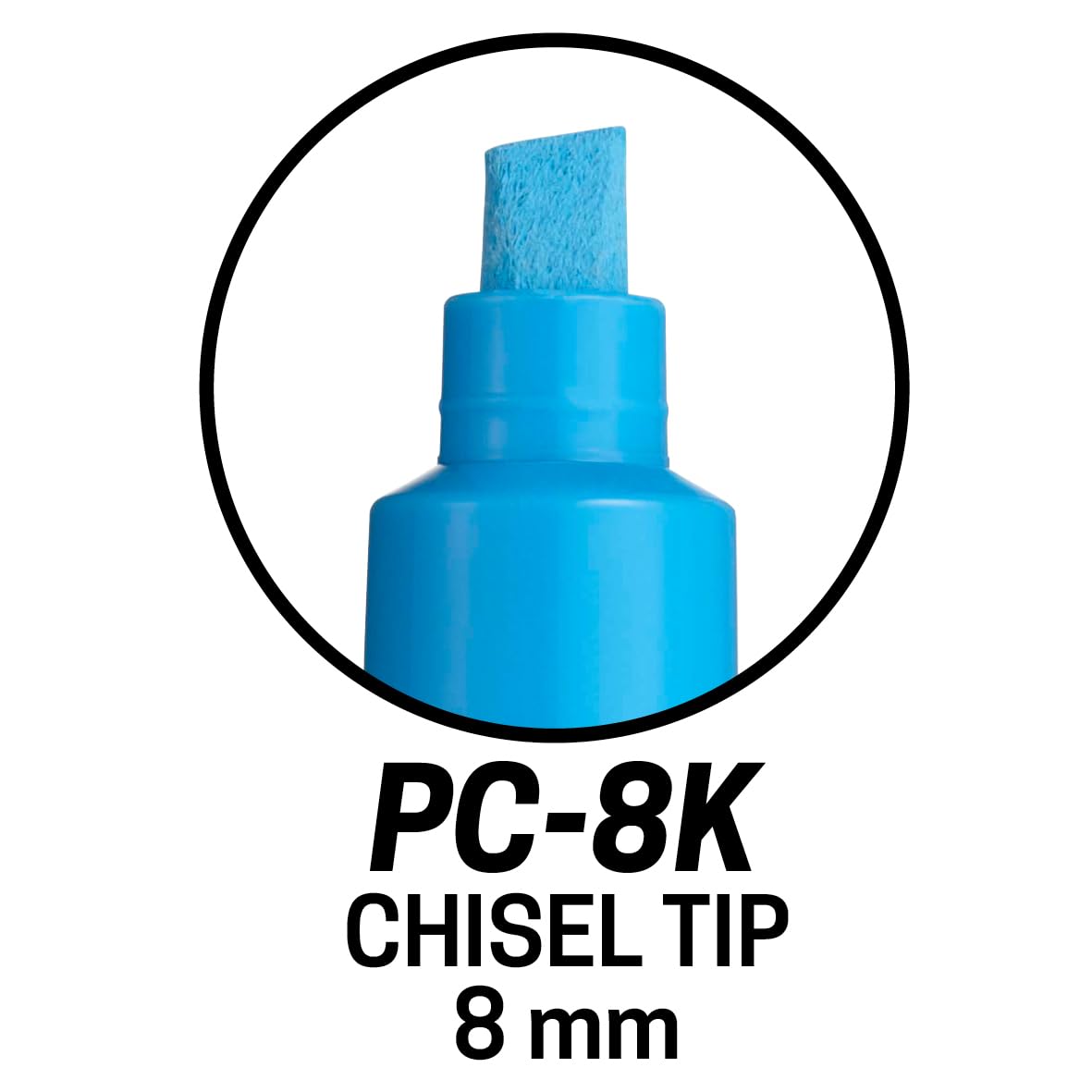 POSCA PC-8K Permanent Marker Paint Pens. Broad Chisel Tip for Art & Crafts. Multi Surface Use On Wood Metal Paper Canvas Cardboard Glass Fabric