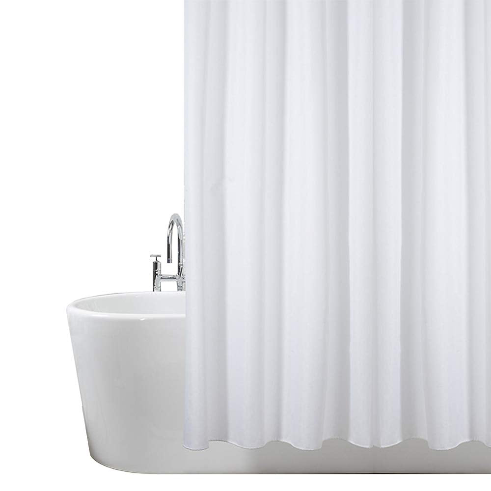 ANSIO Shower Curtain for Bathroom - Mould and Mildew Resistant - Solid White, 180 x 180 cm (71 x 71 Inch) - Pack of 2 | Water Repellent Fabric | 100%