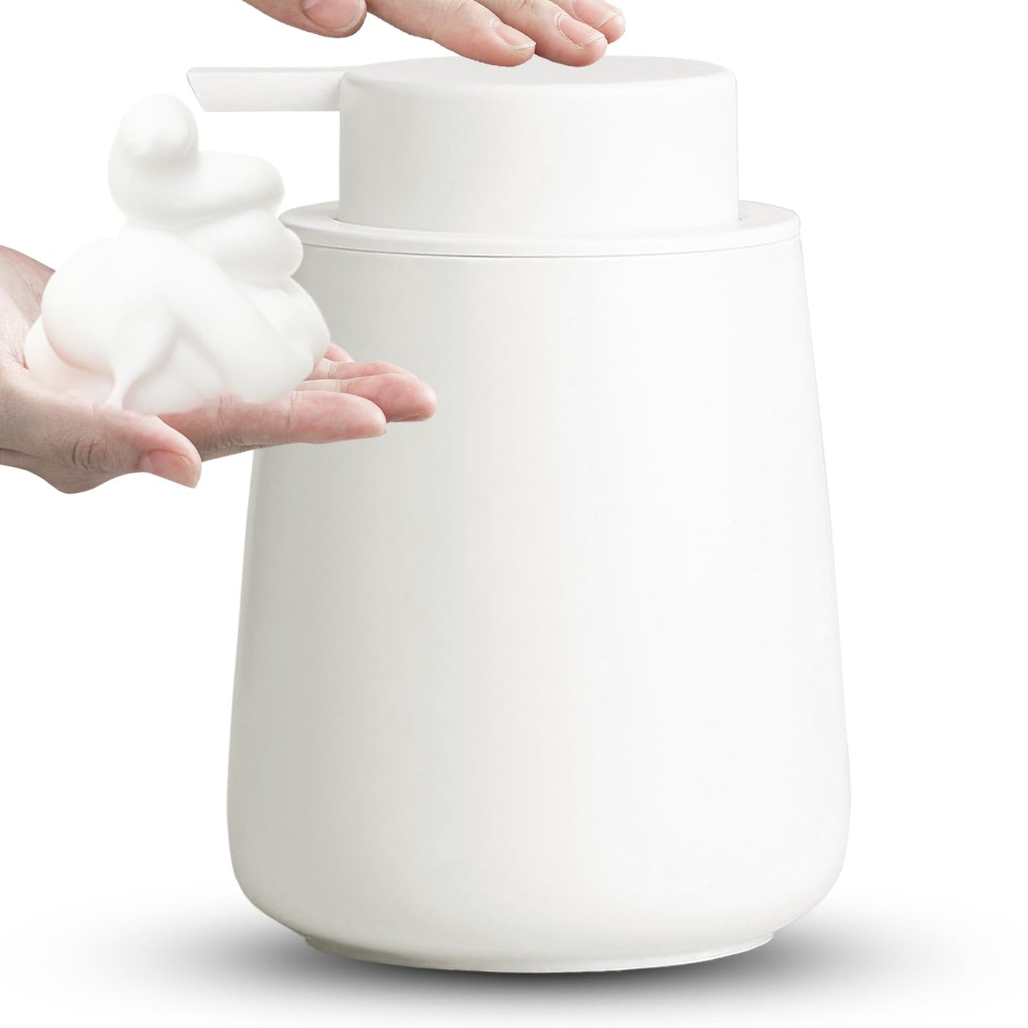 AZMOYAC Foaming Soap Dispenser - 12 Oz Ceramic Foam Hand Soap Dispenser for Bathroom, Face Wash Dispenser Bottle with Foaming Pump, Refillable Lotion