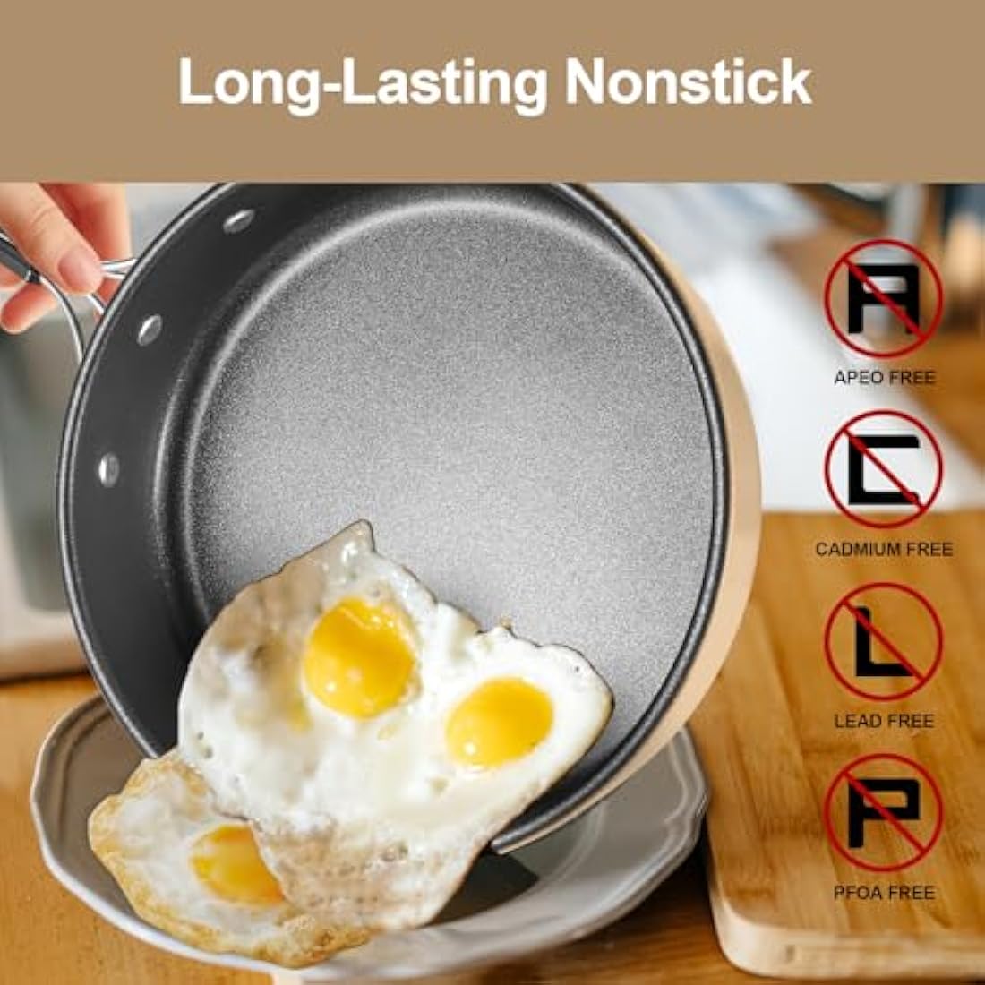 Odoland Camping Cookware Set Non-Stick Pot and Pan Set with Kettle, Stainless Steel Utensils Mess Kit, Cups Plates Knives Spoons Forks for Outdoor Cooking