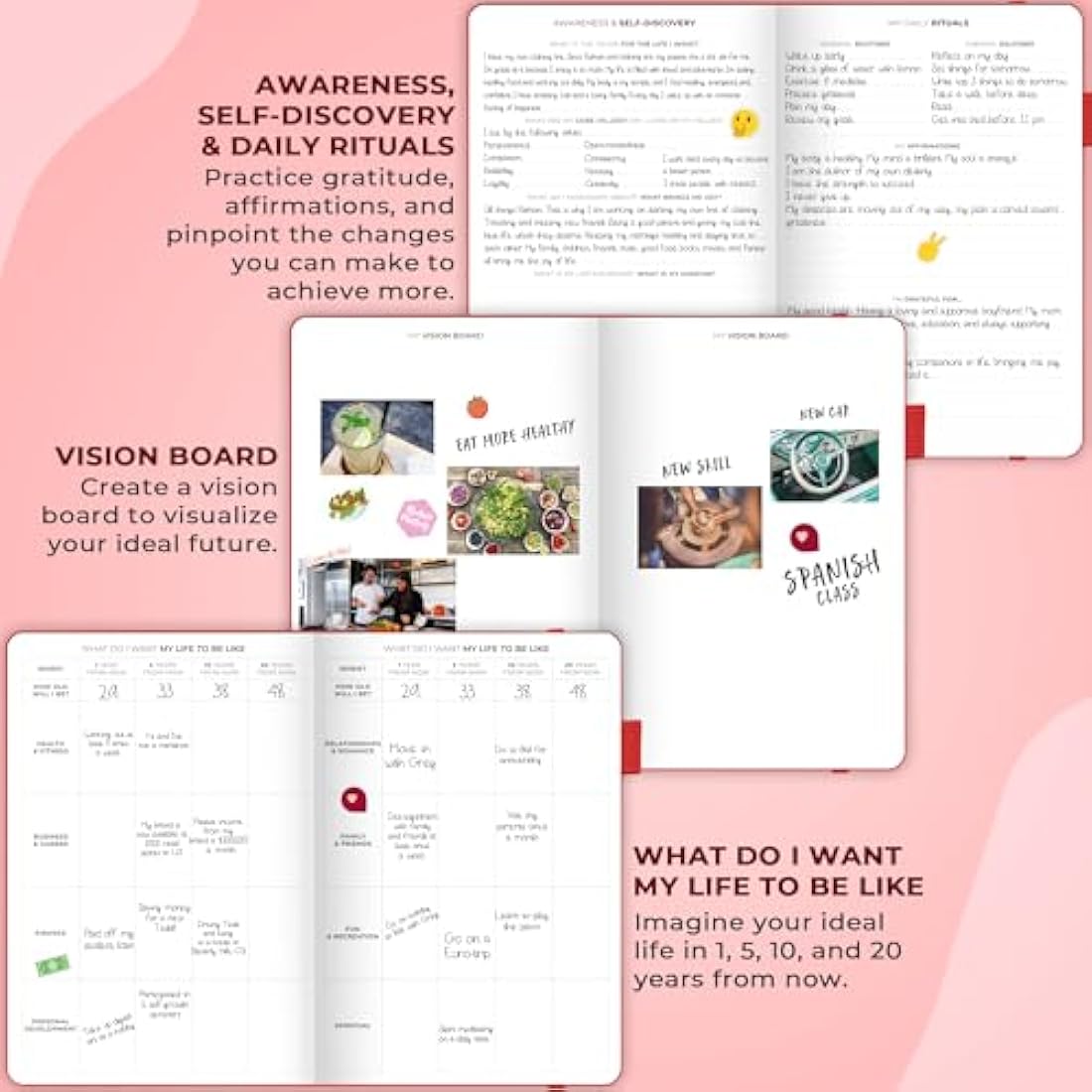 Clever Fox Planner Schedule – Undated Weekly & Monthly Life Planner with Time Slots, Appointment Book & Daily Organizer, A5 (Red)