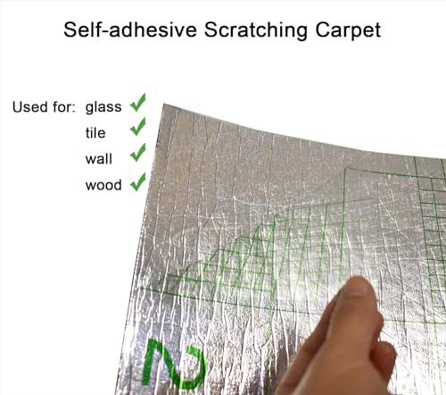 MIAOGE? 78.7"x15.7" Trimmable Self-Adhesive Scratch Mat, Cat Scratching Carpet, Cat Tree Replacement (Dark Gray-2PCS)