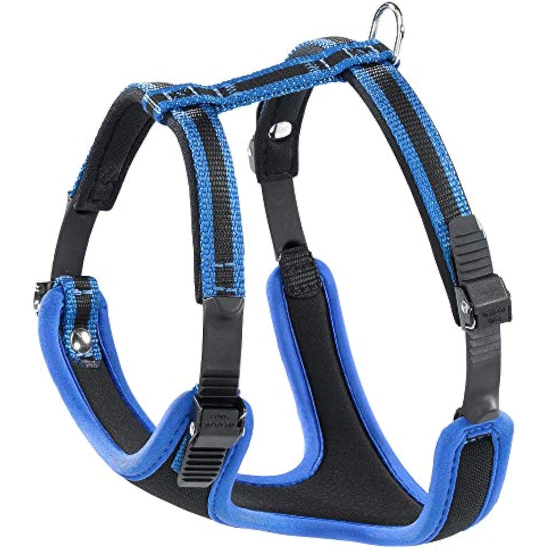 Ferplast Medium Size Dog Harness ERGOCOMFORT MEDIUM, Adjustable Dog Harness, Comfortable, Padded, Double Micro-adjustment Closure, Quick Release, Blue