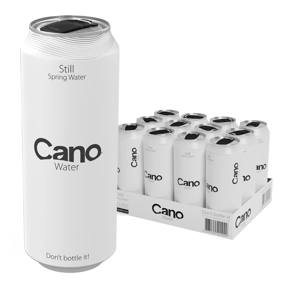 Cano Water Still Multipack Cans (12 x 500ml), Resealable Lids, Natural Spring