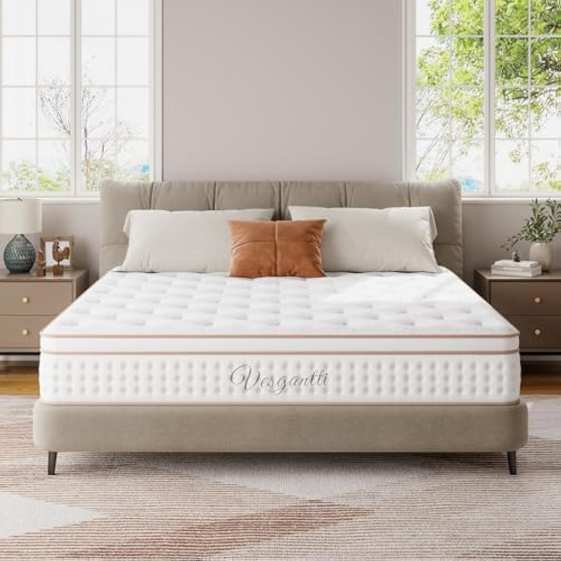 Vesgantti Single Mattress 3FT, 10.2 Inch Hybrid Mattress with Breathable Foam and Individually Pocket Spring - Edge Support & Motion Isolation, Medium Firm Mattress Single (90x190x26cm)