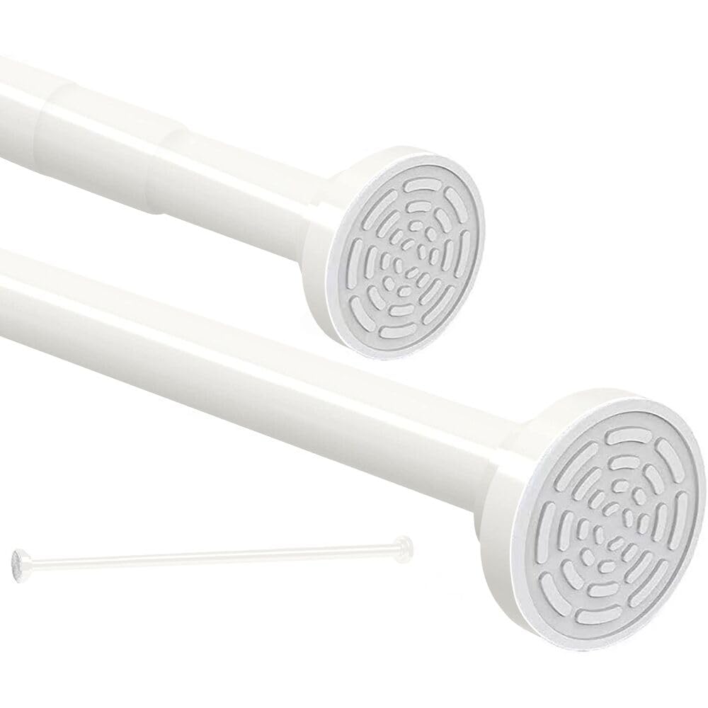 Extendable Shower Curtain Pole 120-215 CM(47"-82") Stainless Steel No Drill Curtain Pole, Door Shower Curtain Rail Tension Rod,Non-Slip,Never