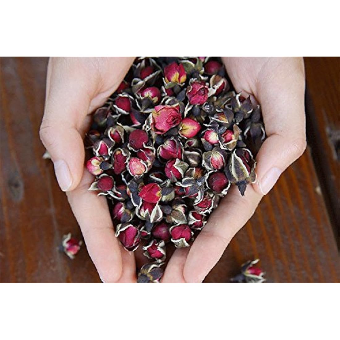 TooGet Dried Flower Tea Fragrant Red Golden-rim Rose Buds Rose Petals Natural Herbal for Tea, Culinary Food Grade - 4 OZ