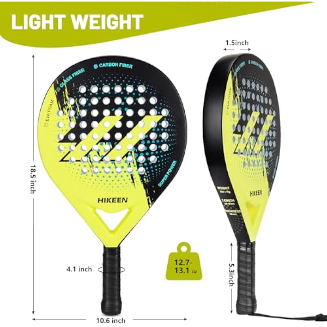BOOSTEADY Padel Racket with Tennis Balls Adult Padel Racquet Made of Carbon Fibre Optic for Teenagers Beginners Advanced