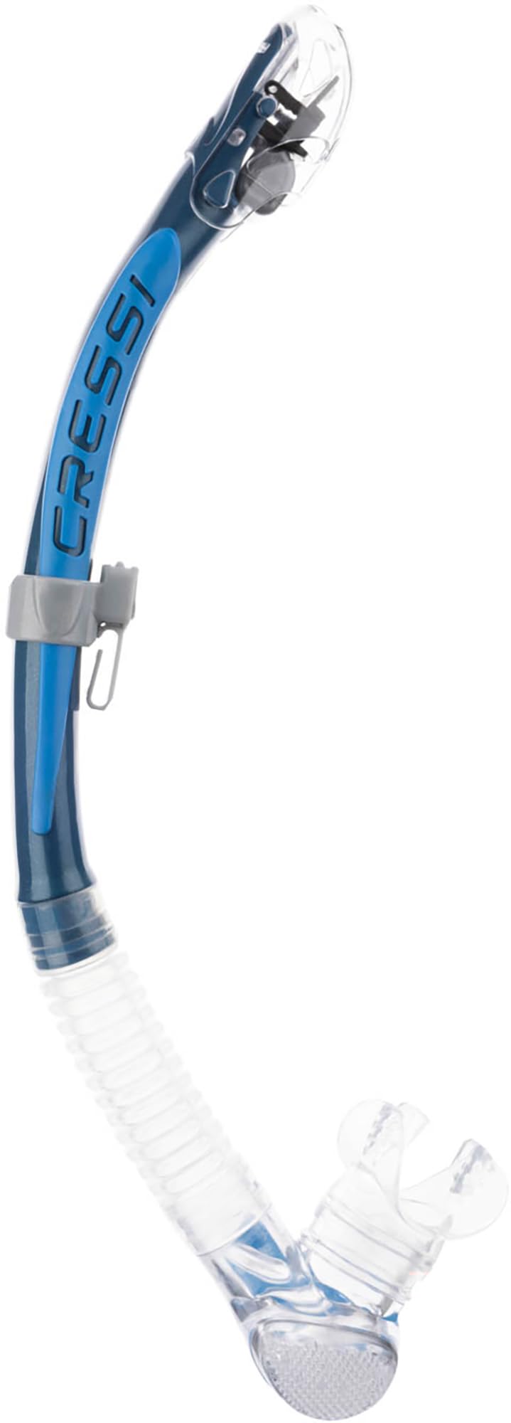 Cressi Unisex-Adult, Alpha Ultra Dry Snorkel Ideal for Snorkelling Apnea and Diving, Blue/Light Blue, One Size