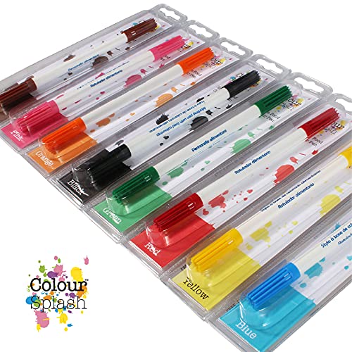 COLOUR SPLASH Edible Food Colouring Pen, Dual Tip Icing Pens, Food-Safe Paint Markers for Writing Messages & Drawing on Cakes & Cupcakes