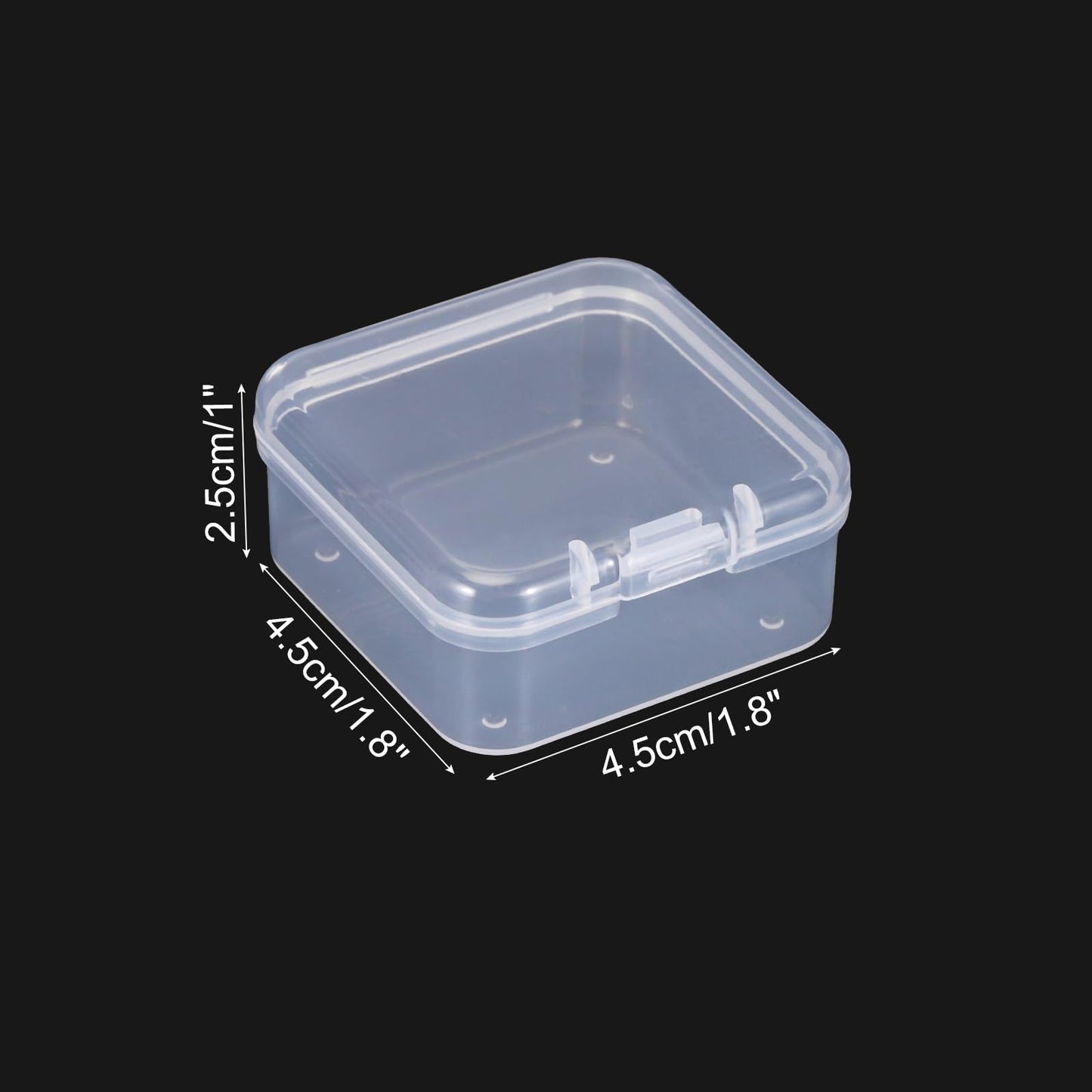 PATIKIL 1.8x1.8x1 Inch Clear Storage Box with Hinged Lid, 20Pack Plastic Stackable Rectangle Organizer Container for Bead Jewelry Small Item Art