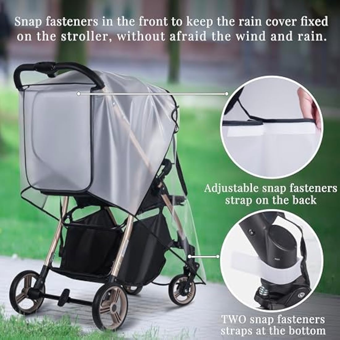 Bemece Universal Rain Cover for Pushchair Stroller Buggy Pram, Baby Travel Weather Shield