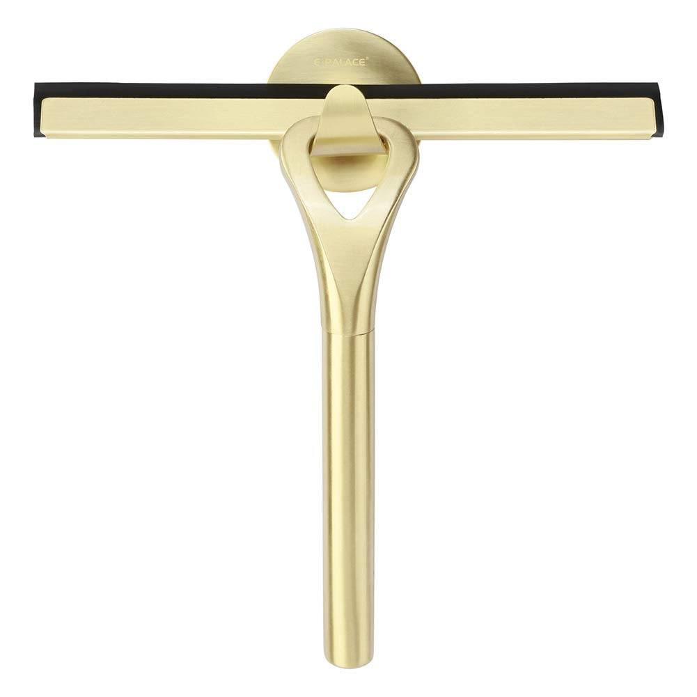HomDSim Stainless Steel Shower Squeegees All-Purpose Mirror/Window/Glass Wiper Scraper Golden Shower Squeegee