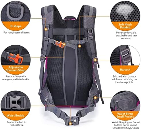 G4Free 35L Waterproof Hiking Backpack Outdoor Backpack Trekking Daypack for Camping Hiking Backpacking Climbing with Rain Cover