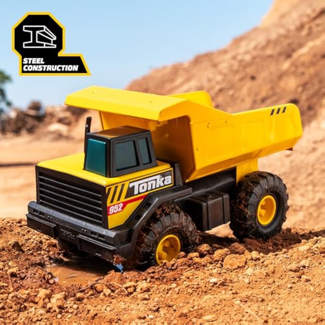 Tonka Steel Classics | Mighty Dump Truck | Kids Construction Toys for Boys and Girls, Vehicle Toys for Creative Play, Motor Skill Development for Kids Ages 3+ | Basic Fun 06087 FFP