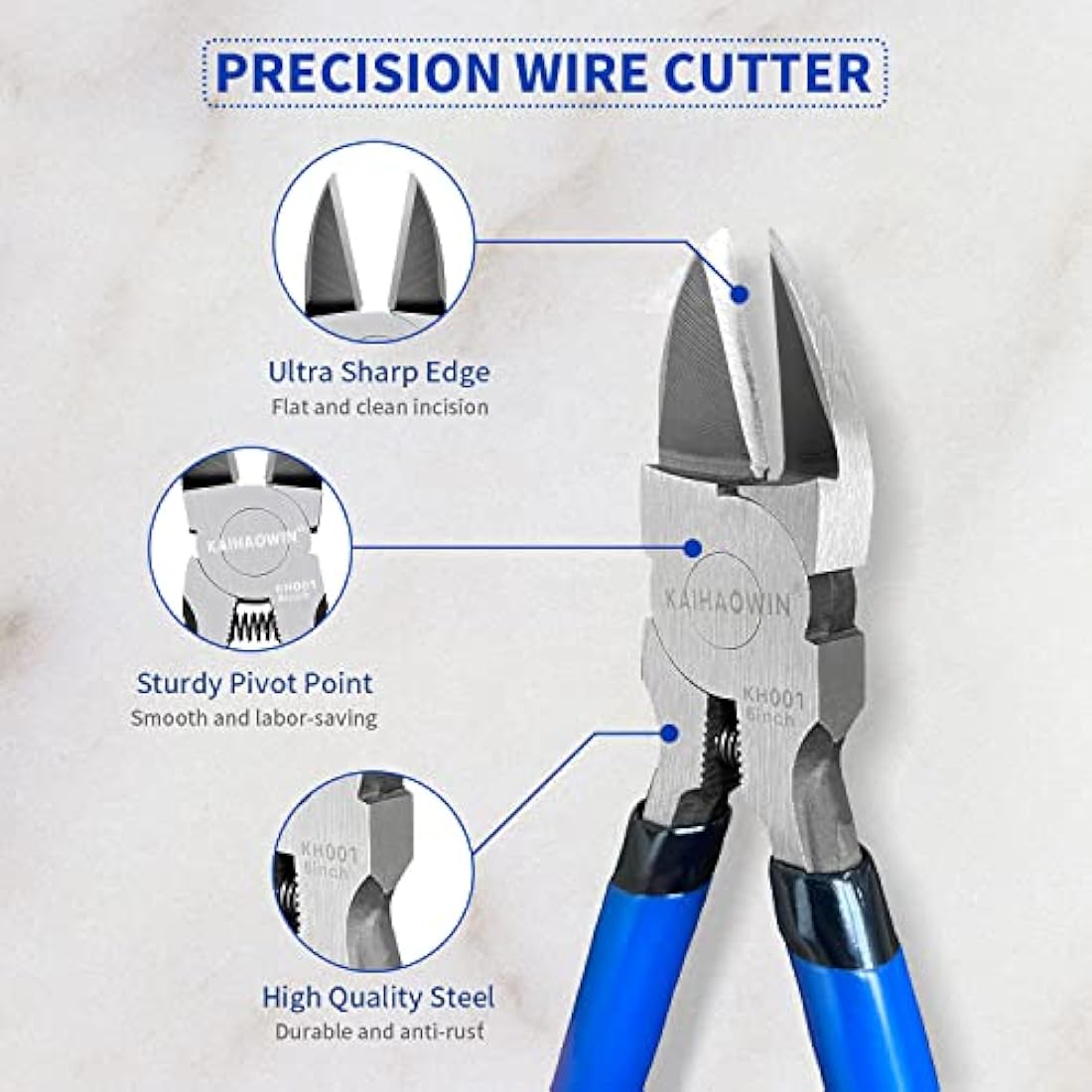 Wire Cutters 10 Pack, KAIHAOWIN 6 inch Dikes Small Wire Cutters Flush Cutters Wire Snips Clippers Diagonal Cutters Side Cutters Cutting Pliers for Crafting