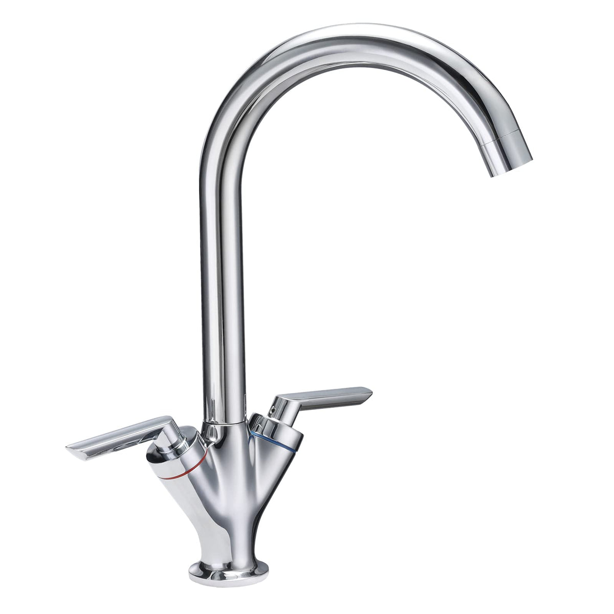 Funime? Kitchen Sink Mixer Taps Monobloc Swivel Spout Chrome Brass Dual Lever with Hoses Traditional Kitchen Mixer Taps 1 Hole