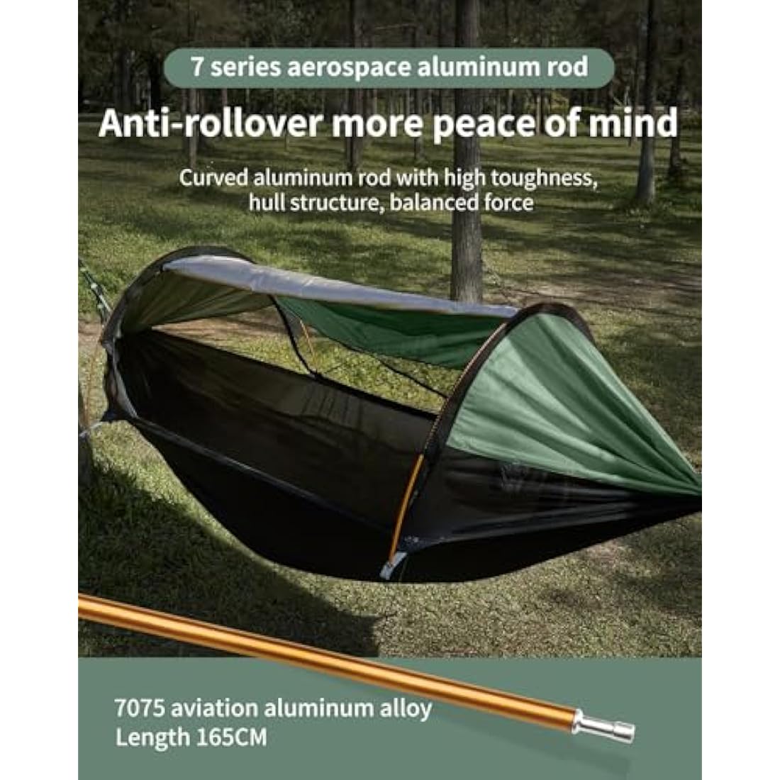 Travel Bird Camping Hammock Tent with Mosquito Net and Sunshade, 290 * 140CM Extra Large Space, Multi-mode Lightweight Hanging Hammocks Tree Straps Swing, Ground Tent for Outside, Hiking